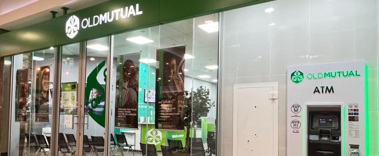 Old Mutual Bank branch in Galleria Mall in Amanzimtoti, KwaZulu-Natal